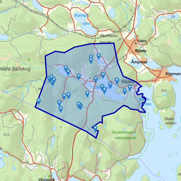 Map showing the fishing area.