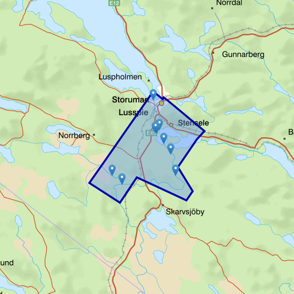 Map showing the fishing area.