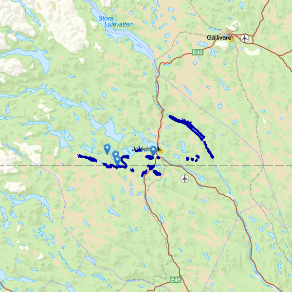 Karta som visar fiskeområdet