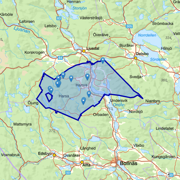 Map showing the fishing area.