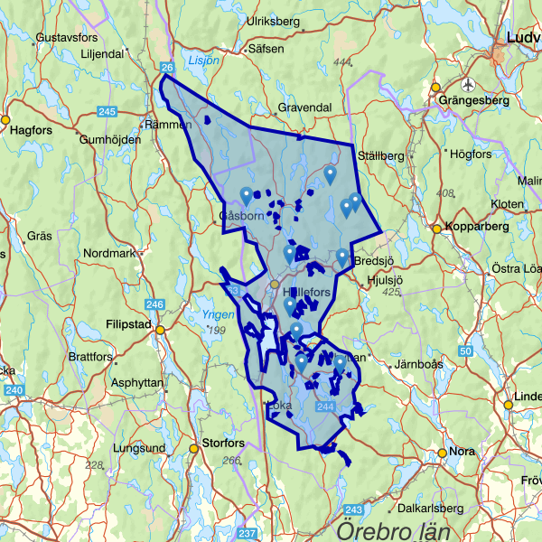 Map showing the fishing area.