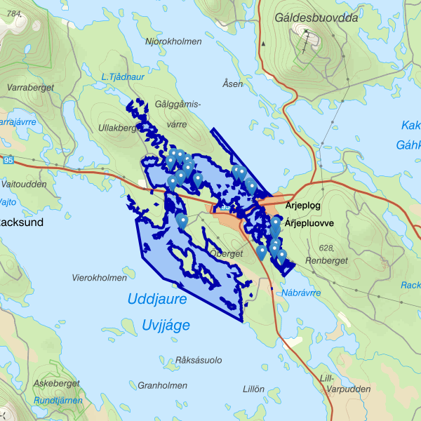 Map showing the fishing area.