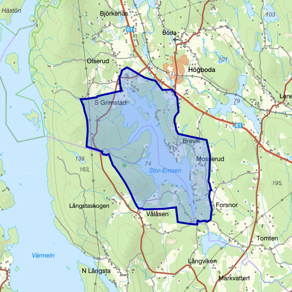 Map showing the fishing area.