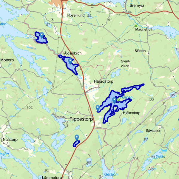 Map showing the fishing area.