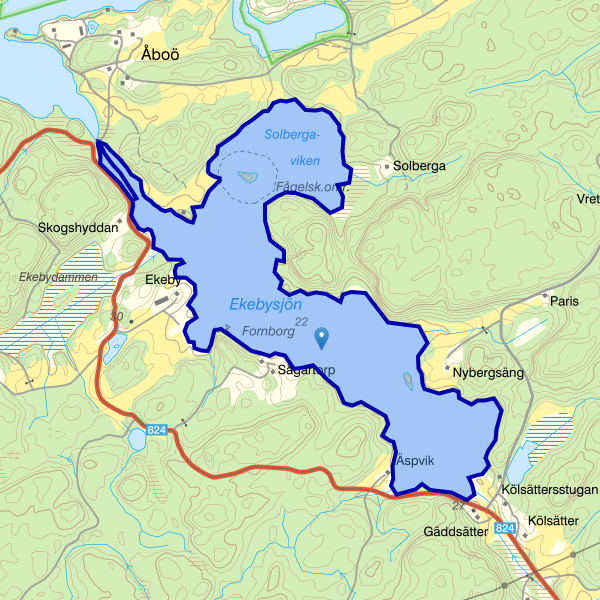 Map showing the fishing area.