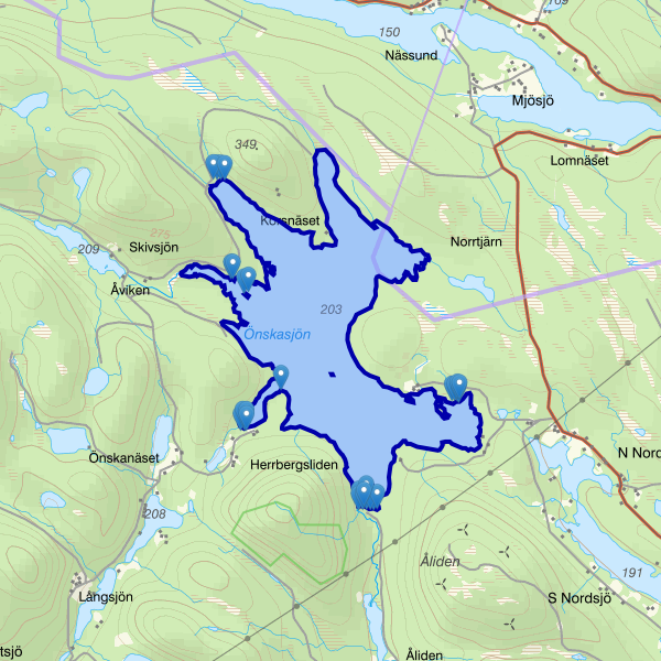 Map showing the fishing area.