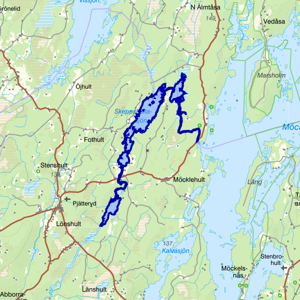 Map showing the fishing area.