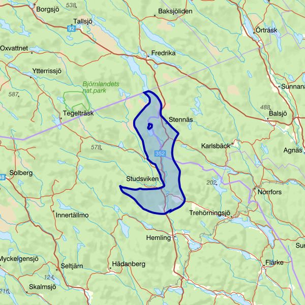 Map showing the fishing area.