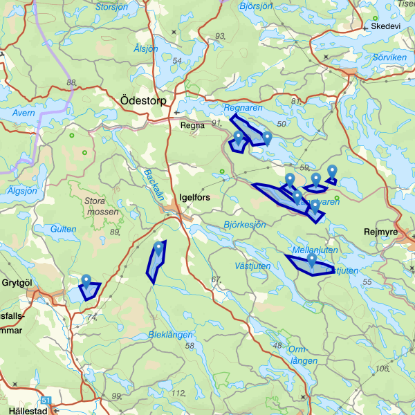 Karta som visar fiskeområdet