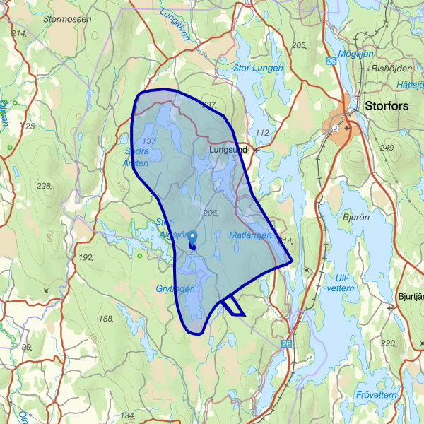 Map showing the fishing area.