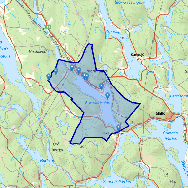 Karta som visar fiskeområdet