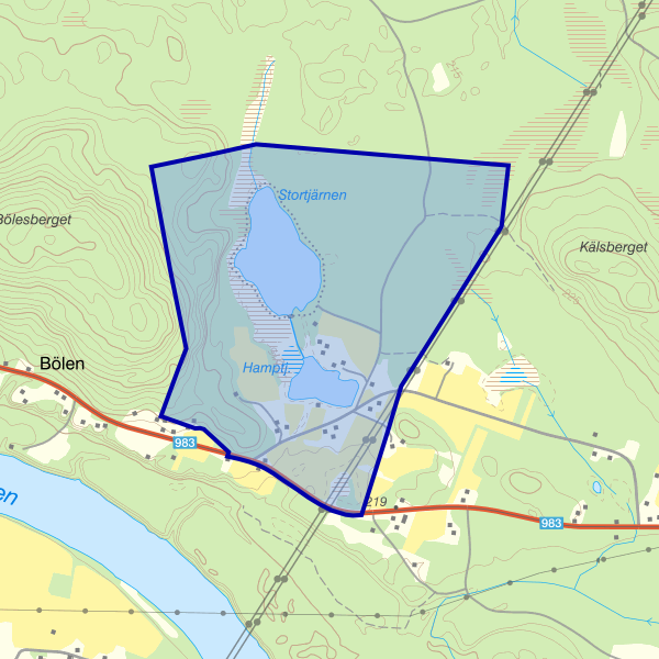 Map showing the fishing area.