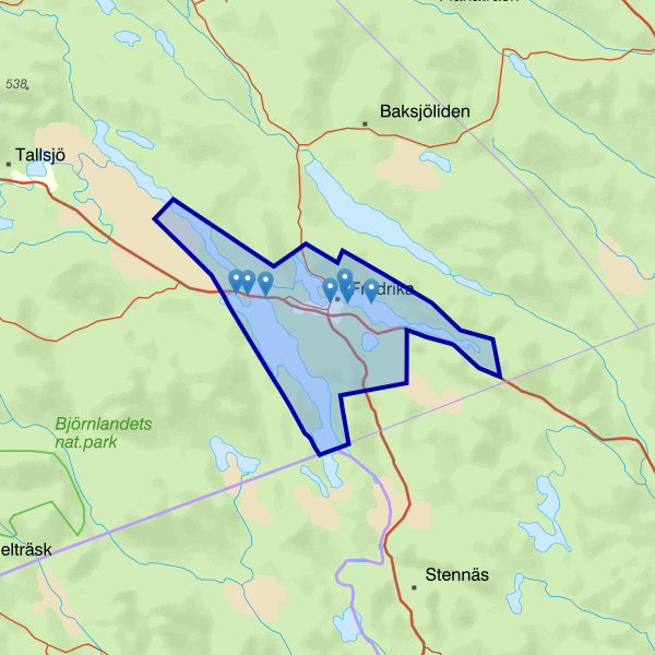Map showing the fishing area.