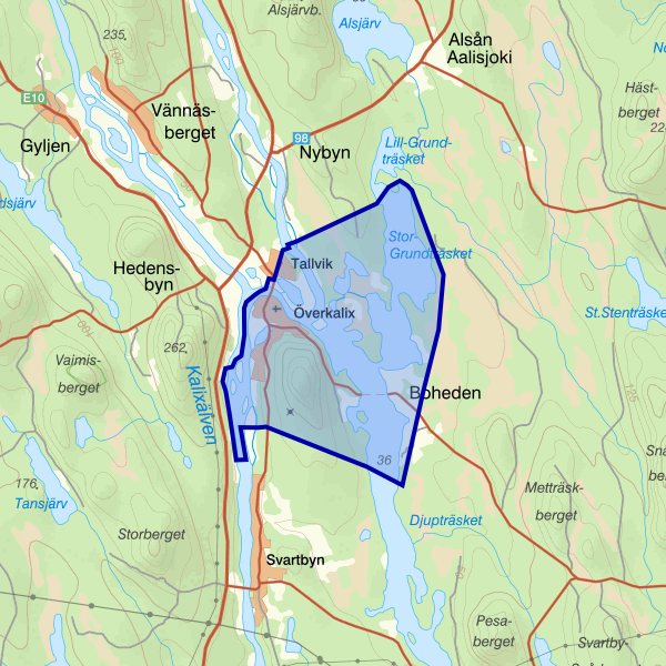 Kartta kalastusalueesta.