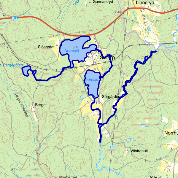 Map showing the fishing area.