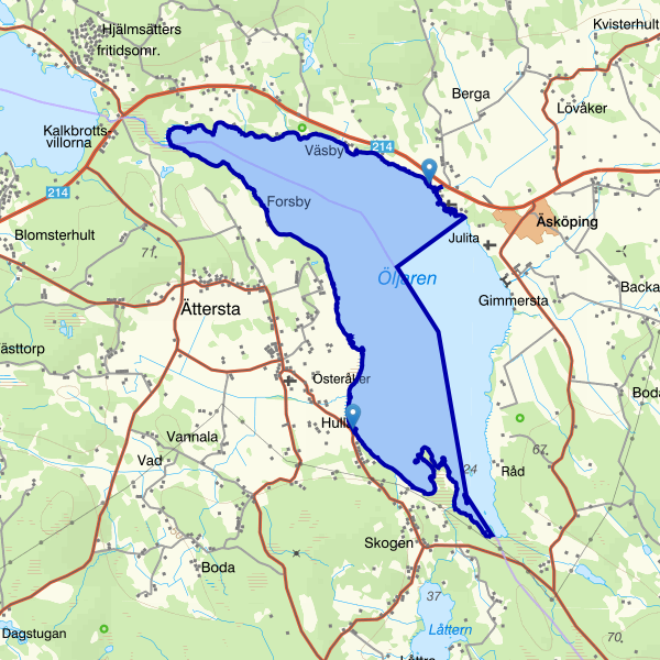 Map showing the fishing area.