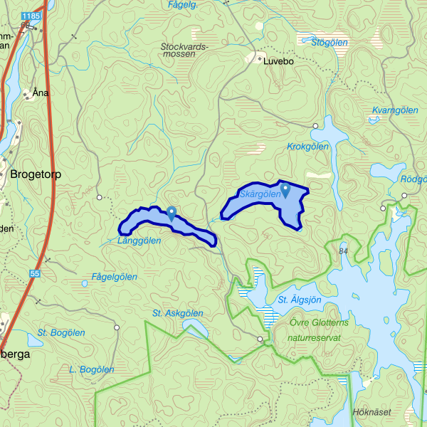 Map showing the fishing area.