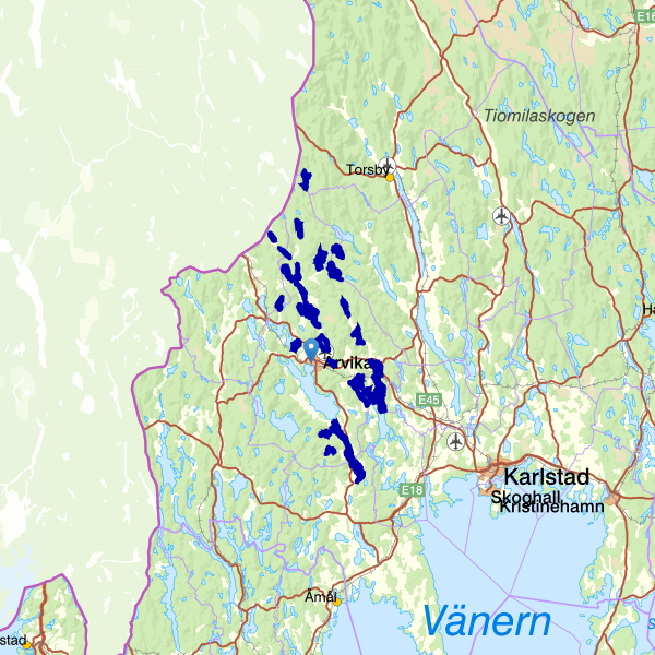Map showing the fishing area.