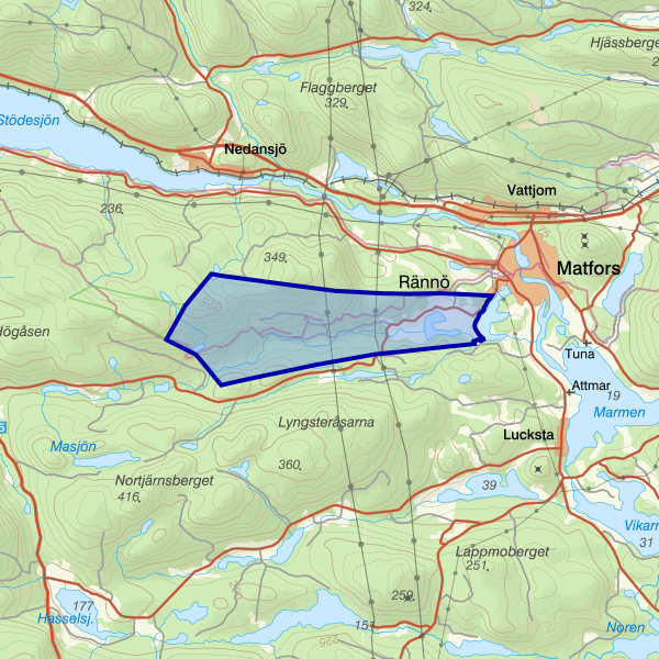 Map showing the fishing area.