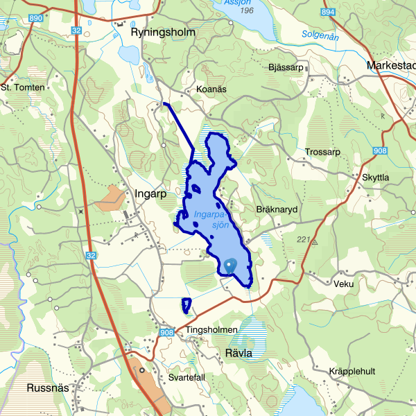 Karta som visar fiskeområdet