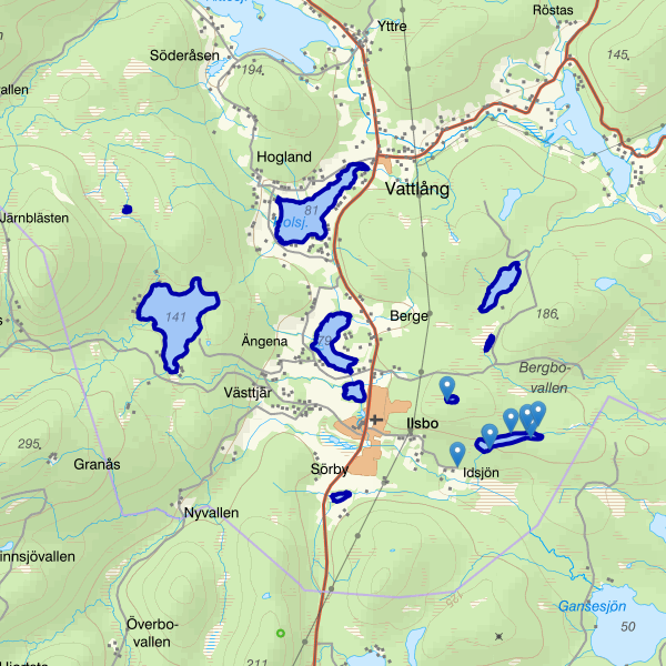 Map showing the fishing area.
