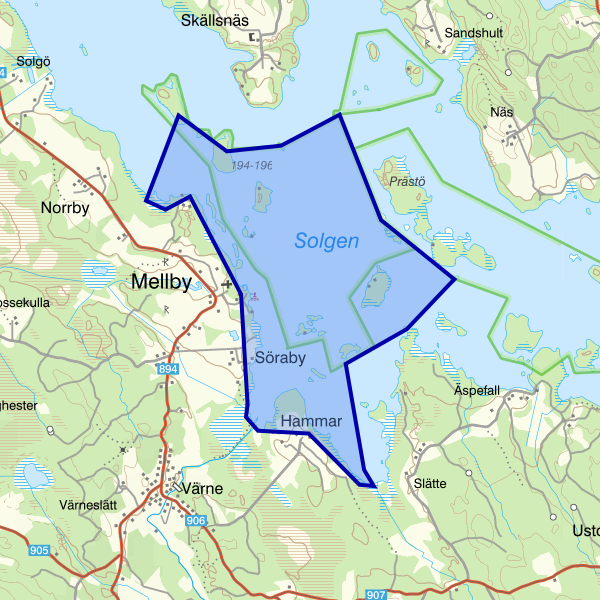 Kartta kalastusalueesta.