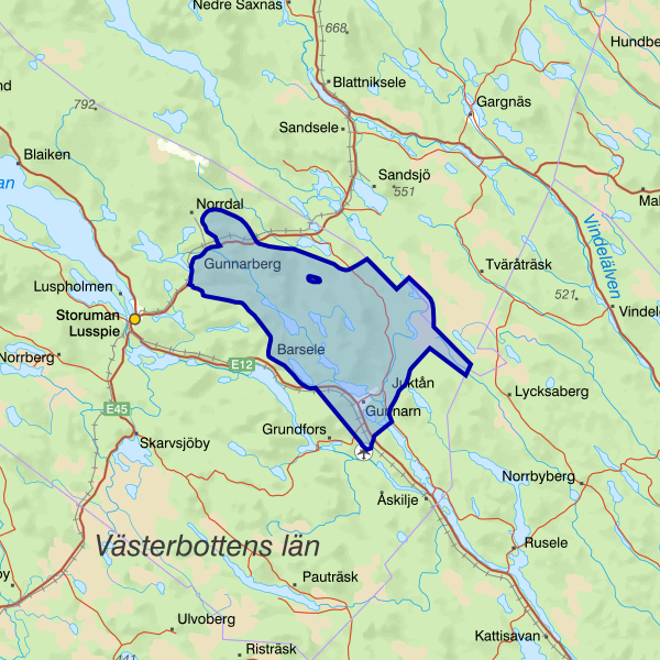 Karta som visar fiskeområdet