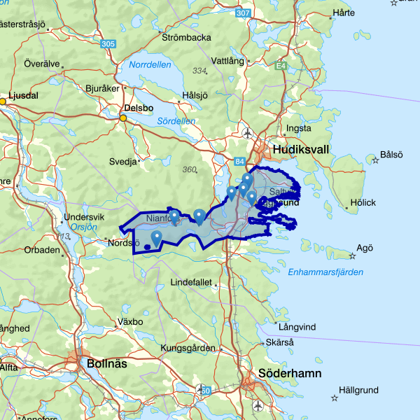 Map showing the fishing area.