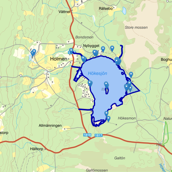 Map showing the fishing area.