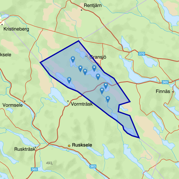 Map showing the fishing area.