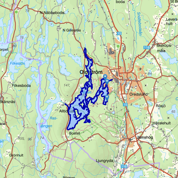 Karta som visar fiskeområdet