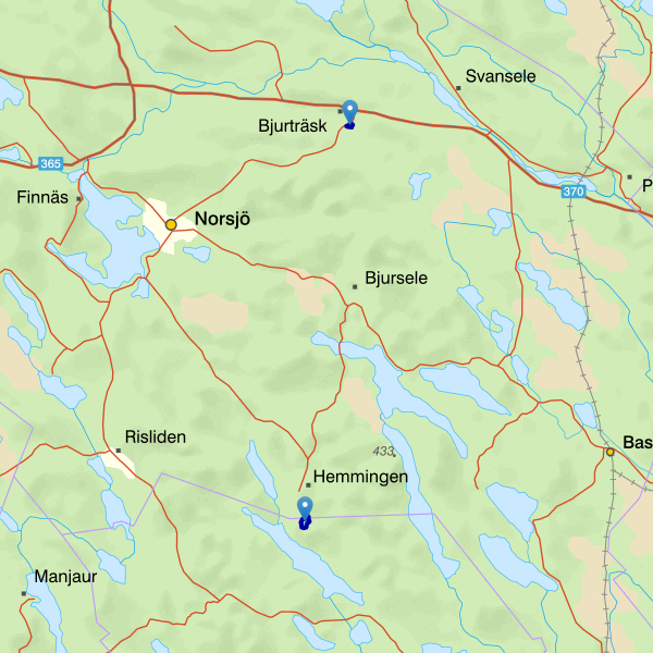 Map showing the fishing area.