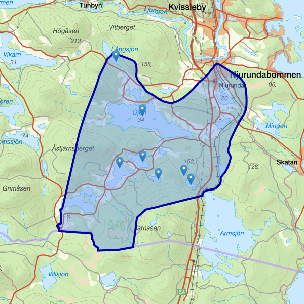 Map showing the fishing area.