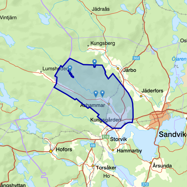 Map showing the fishing area.