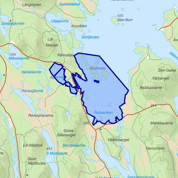 Karta som visar fiskeområdet