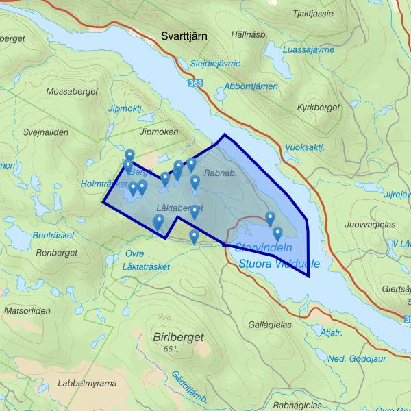 Karta som visar fiskeområdet