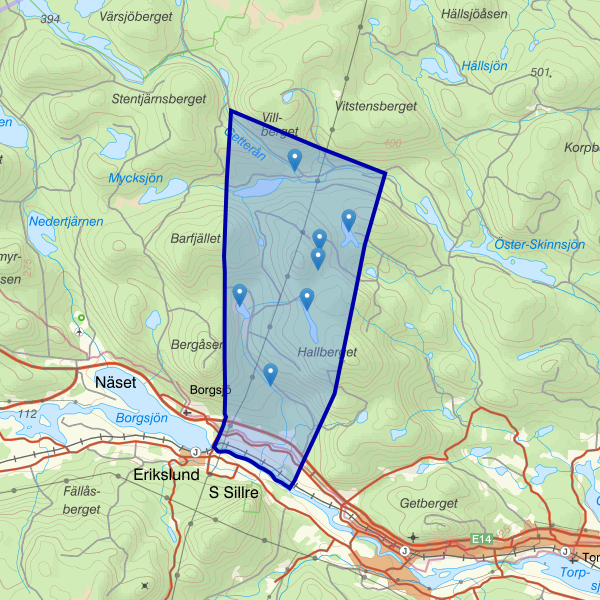 Map showing the fishing area.