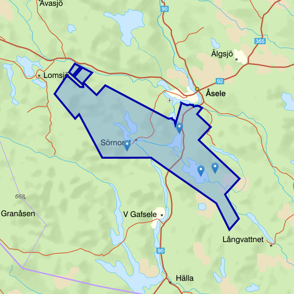Map showing the fishing area.