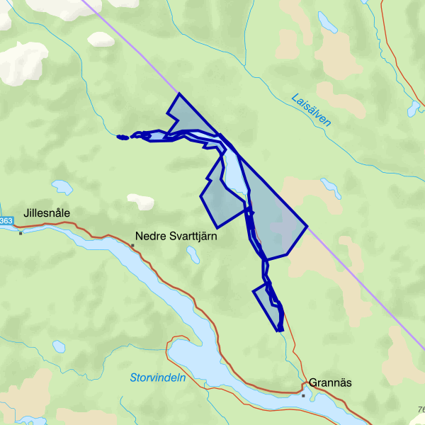 Map showing the fishing area.