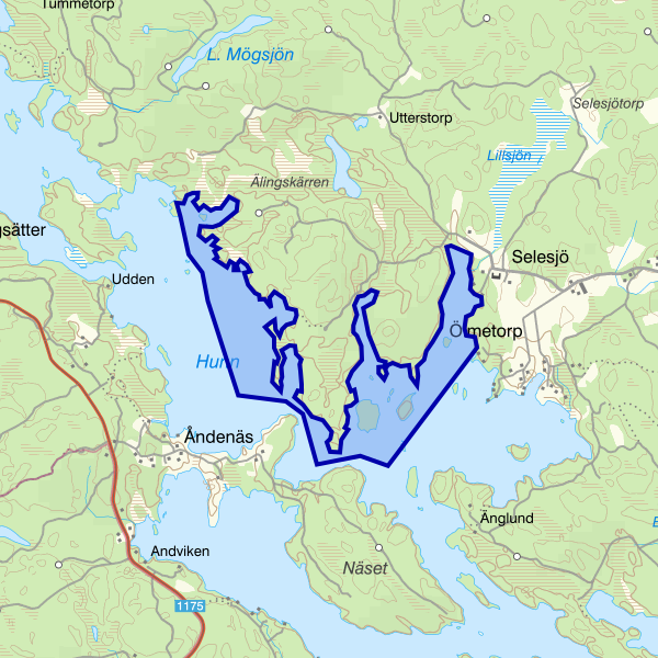 Map showing the fishing area.