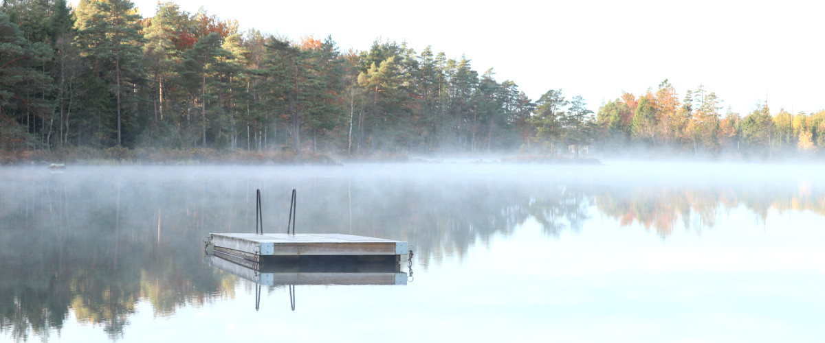 Floating dock at the swimming area