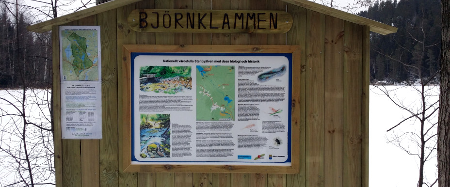 Info board at Björnklammen