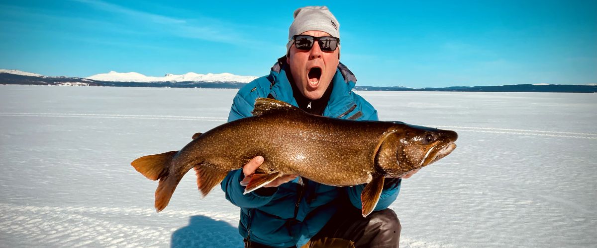 Ice fishing Canadian trout