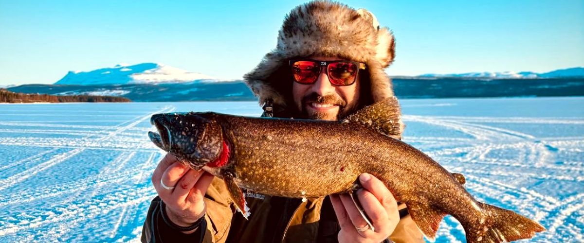 Ice fishing Canadian trout